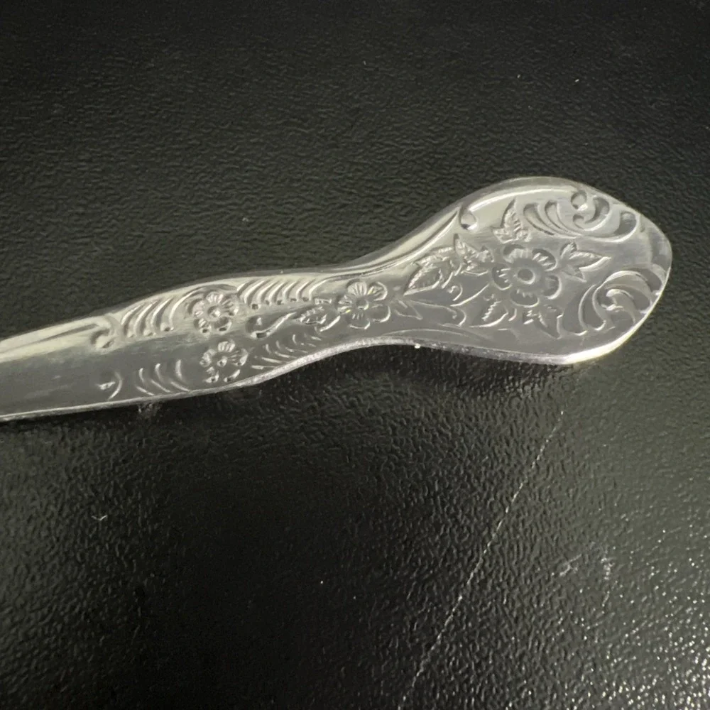 FLOWER & SCROLL 5‎ O'CLOCK SPOON BY NATIONAL STAINLESS KOREA TEASPOON